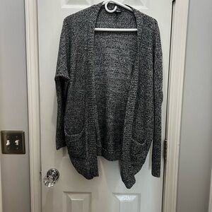 Gray Open-Front Women's Sweater